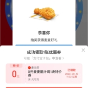 支付宝X麦当劳 麦麦福利大放送 wzl