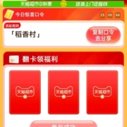 ?天猫超市 惊喜口令 搜索稻香村或者猫超小绿袋 翻牌领猫超卡