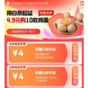促销活动：京东白条权益爆款 4.9元包邮10个鸡蛋
