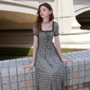 3COLOUR 三彩 女士格纹连衣裙 D383M1009L2096