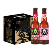 燕京啤酒 狮王精酿啤酒 生姜木槿花*3+树莓小麦*3 共330ml*6瓶 限定星空礼盒装