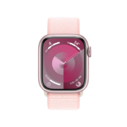 新品首发：Apple Watch Series 9 41mm 粉色 亮粉色回环式运动表带