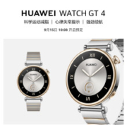 新品发售：HUAWEI 华为 WATCH GT 4 不锈钢间金表带 41mm 皓月银