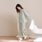JINGYUN 静韵 超柔软 女士纯棉可外穿长袖家居服套装