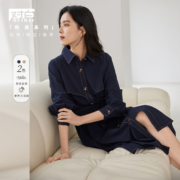 12点：对白 女式 风衣式连衣裙