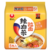 农心方便面 辣白菜浓情芝士拉面 袋面 方便速食品 加班熬夜懒人夜宵 辣白菜浓情芝士味 120g*5包