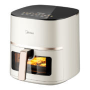 美的（Midea）免翻面空气炸锅 不用翻面 家用 5L大容量 智能触控 可视 蒸汽嫩炸 炸锅 MF-KZC5089