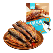 概率券、plus会员:萌大嘴（MENGDAZUI）手撕鱼棒下酒下饭菜手撕鱼排零食小吃小鱼仔烧烤味80g（含5小包）