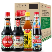 厨邦 特级鲜生抽850ml+淡盐酱油820ml+蚝油490g+料酒500mL组合
