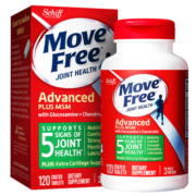 Move Free益节绿瓶 氨糖软骨素加钙片120粒 美国进口维骨力MSM 盐酸氨基葡萄糖 骨维力成人中老年人