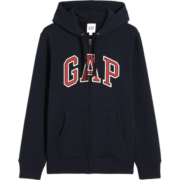 Gap【雪糕系列】男女装秋季美式复古LOGO卫衣853131运动连帽开衫 海军蓝 185/104A(L)