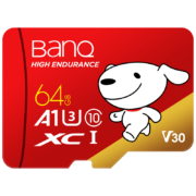 再降价、京喜小程序：京品banq&JOY联名款 64GB TF（MicroSD）存储卡U3 C10 A1 V30 4K 高速款 行车记录仪&监控摄像头手机内存卡