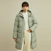 30日10点：GIRDEAR 哥弟 女士中长款白鸭绒羽绒服 A400592