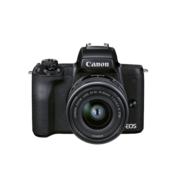 佳能（Canon）EOS M50 Mark II M50二代 +EF-M15-45 镜头 数码相机 黑色（约2410万像素/眼部追焦）