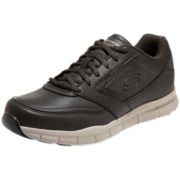 斯凯奇（Skechers）男鞋休闲商务皮鞋 新款流行软底缓震舒适鞋子男 77156 巧克力色/CHOC 41.5