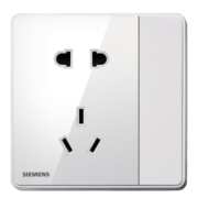 西门子（SIEMENS） 开关插座面板 电源插座睿致系列象牙白钛银睿智插座 一开五孔插座