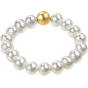 六福珠宝 mipearl18K金淡水珍珠戒指 定价 F87KRTB002Y 总重约1.08克-16粒