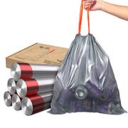 e洁 自动收口垃圾袋家用加厚 抽绳钢袋 45*50cm 10卷共150只
