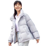 坦博尔羽绒服女时尚韩版秋冬立领面包服保暖小个子外套厚衣多穿TD216350 环保灰 165/88A