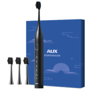 奥克斯（AUX）电动牙刷成人声波震动充电式细软毛柔和亮白全自动学生党情侣礼盒装送父母男女朋友礼物 钻石黑标配【共4个刷头（含赠送）+五种模式】