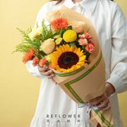 花点时间 橙色设计款花束-「皓月明灯」 9月10日收花