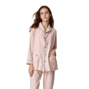 嫚熙(EMXEE) 月子服 春秋产后家居服 居家外出喂奶哺乳睡衣2件套孕妇睡衣套装 MX-YZF56027 虾粉色 XL码