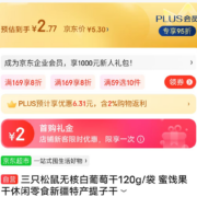 概率劵：三只松鼠 无核白葡萄干 120g/袋