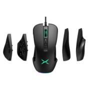 多彩（DeLUX）M631鼠标 有线鼠标 游戏鼠标 DIY侧裙 FPS吃鸡lol 14个可编程按键 RGB灯效 12400DPI 黑色