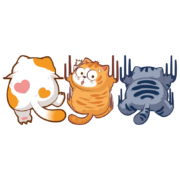 威曼斯 趣味卡通猫咪车贴 小号 3件套