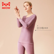 猫人 秋衣秋裤女款打底衫女士保暖内衣 豆沙粉-女 L