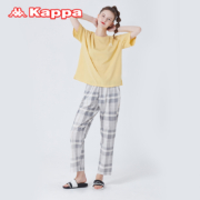 Kappa 2023秋季新品 女士棉质格子家居服套装 2色