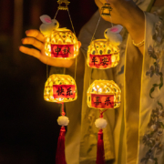 爱笑喜庆 中秋节小灯笼 花灯竹编手工diy