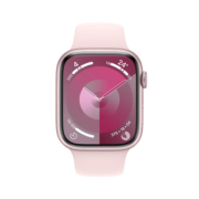 Apple Watch Series 9 智能手表GPS款45毫米粉色铝金属表壳 亮粉色运动型表带S/M 健康电话手表MR9G3CH/A