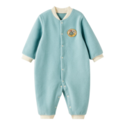 威尔贝鲁（WELLBER）婴幼儿衣服宝宝秋冬连体衣儿童哈衣爬服新生儿外穿包屁衣满月百天 海青蓝 80/48