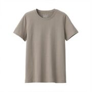 MUJI 無印良品 女士圆领短袖T恤 BBA01A0S 卡其米色 XS