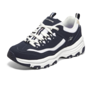 斯凯奇（Skechers）经典老爹鞋休闲增高运动女鞋秋季8730076NVMT海军蓝色/多彩色35