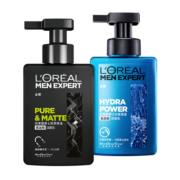 L'OREAL PARIS 巴黎欧莱雅 男士全新早晚控油补水氨基酸洁面套装 (炭爽净油+水能保湿)洗面奶男 生日礼