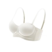 PEANOJEAN内衣女无痕聚拢小胸平胸显大收副乳防下垂白色文胸 W8786 白色 升级版 舒适提升15% M （适合75AB）