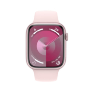 Apple Watch Series 9 智能手表GPS款45毫米粉色铝金属表壳 亮粉色运动型表带M/L 健康电话手表MR9H3CH/A