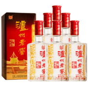 再降价、PLUS会员：泸州老窖 六年窖头曲 浓香型白酒 52度 500ml 6瓶 整箱装(内含礼品袋)*2件