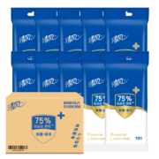 Breeze 清风 酒精杀菌湿巾 75%食品级酒精 10片装*10包 湿纸巾（整箱售卖）