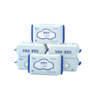 棉柔世家（FulCotton）棉柔巾 一次性洗脸巾洁面巾 干湿两用亲肤珍珠纹加厚 80抽*6包/提