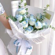 huayiwan 花艺湾 文艺 11朵碎冰蓝玫瑰