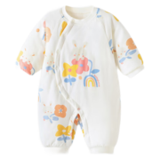 babylove婴儿夹棉连体衣秋冬装兔年可爱哈衣新生儿衣服女宝宝棉服 花间闪闪兔 59cm