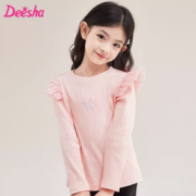 2023秋季新款！Deesha 笛莎女童时尚洋气长袖花边上衣