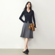 DUIBAI 对白 女式翻领针织衫 DDE004B