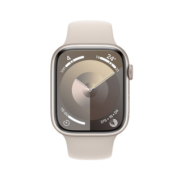 Apple Watch Series 9 智能手表GPS款45毫米星光色铝金属表壳 星光色运动型表带M/L 健康电话手表MR973CH/A