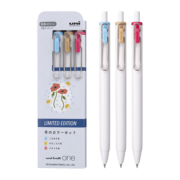 三菱（uni）UMN-S-05小浓芯按动中性笔 uni-ball one冬季限定系列 0.5mm办公手账彩色学生考试用签字笔 3支装