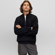 Hugo Boss 雨果·博斯 男士半拉链羊毛针织套头衫 50500021