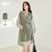 DUIBAI 对白 女式中长款衬衫连衣裙 CDQ102G